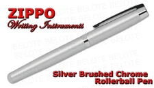 Zippo Silver Brushed Chrome Cap On/Off Roller Ball Pen 41120 B **NEW**