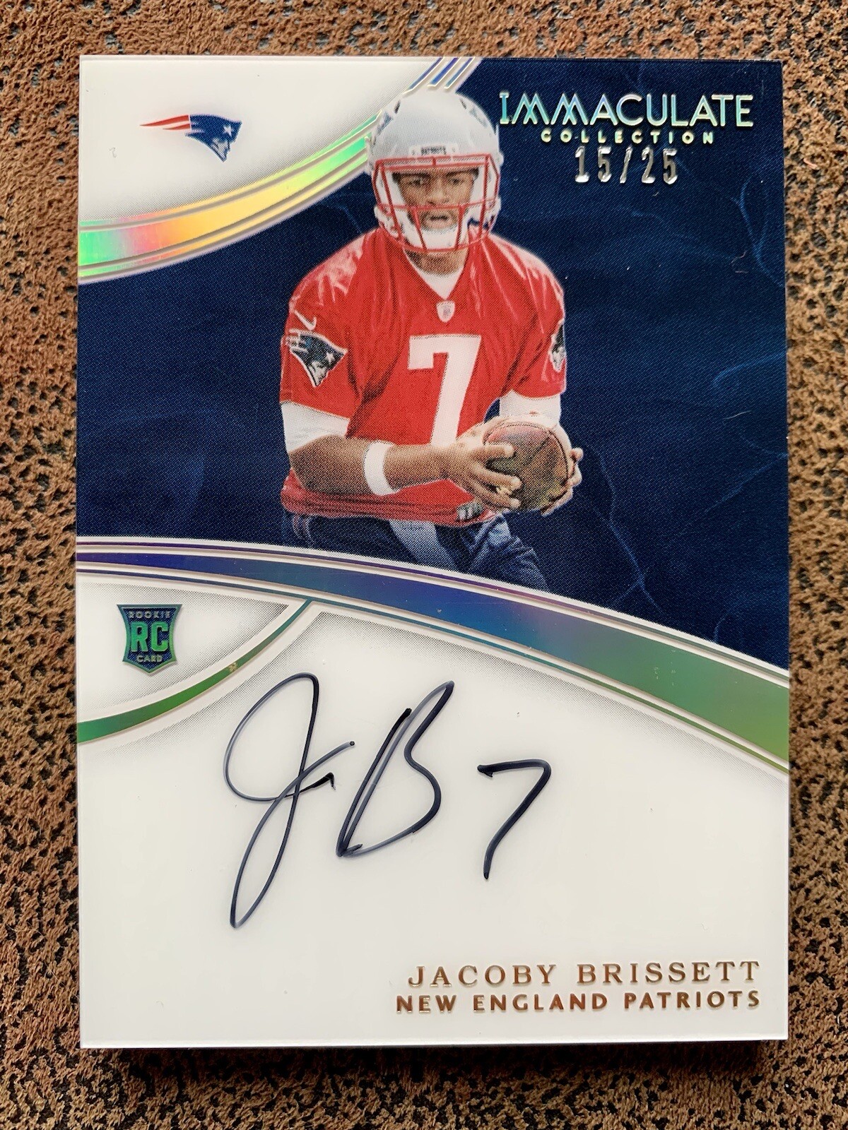 Jacoby Brissett Panini Immaculate #158 Patch Autograph-Gold