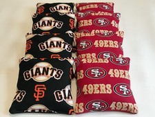 SAN FRANCISCO GIANTS AND 49ERS CORNHOLE BEAN BAGS SET OF 8 BAG TOSS GAME