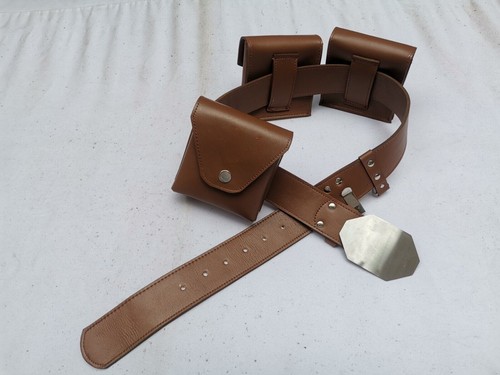 ROTJ Luke Skywalker Jedi Belt, saber clip &3 pouches in black Cosplay Costume - Picture 7 of 12