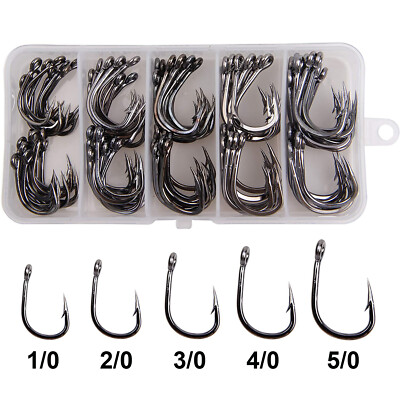100Pcs 2X Strong Live Bait Fishing Hook Saltwater Stainless Steel Hooks