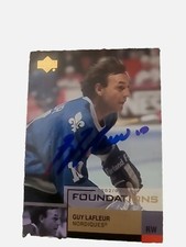 2002-2003 GUY LAFLEUR AUTOGRAPH CARD QUEBEC NORDIQUES UPPER DECK NHL HOCKEY AHL
