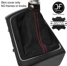 Rote Naht Echtes Wildleder Schaltknauf Hülle Passt Für Hyundai I20 2015-2018 Neu