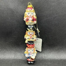 Raz Imports Nutcracker Ornament New w Tag 7" -- 3 Stacked Nutcrackers CUTE!