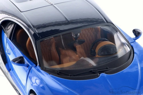 Bugatti Chiron 1/24 Scale Diecast Model Car in Blue and Dark Blue - Picture 5 of 12