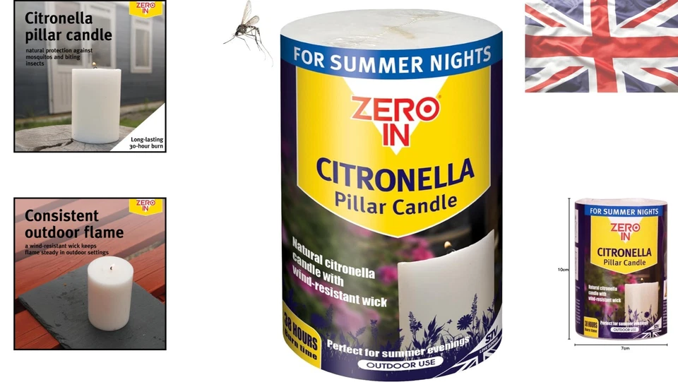 Versatile Round Citronella Candle for Outdoor Spaces - Natural Insect Control - Image 2 of 4