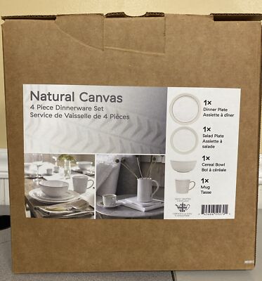 DENBY Natural Canvas Piece Place Setting with Extra Pieces NIB