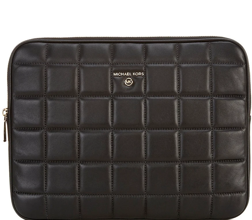 NWT Michael Kors Jet Set Quilted Leather Case for Ipad Pro Black 32H1GT9E1L