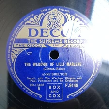 Anne Shelton ‎– The Wedding Of Lilli Marlene - Decca F.9148  - 78rpm Shellac