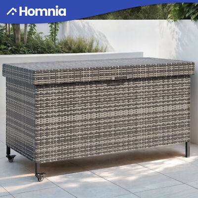 200 Gallon Storage Deck Box Outdoor Rattan Wicker Container Organizer Waterproof