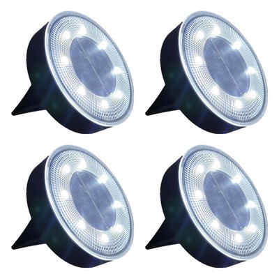 4 Pcs Plastic Solar LED In-Ground Light bulb IP68 Sensor Lamp bulb Waterproof