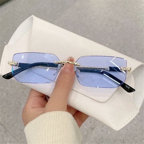 Style UV400 Lens SJ2113 YUELUQU Trendy Rimless Sunglasses Mens