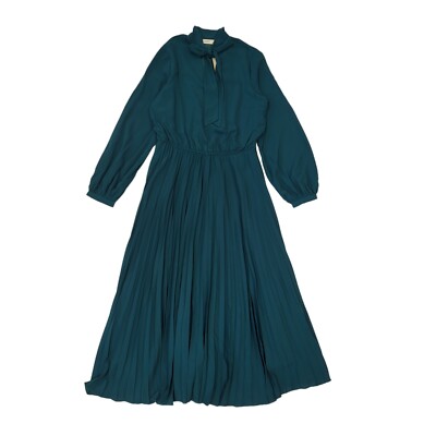 Oasis Green Pussybow Pleated Midi Dress Uk Women's Size 14 Bnwt EE133 |  eBay UK