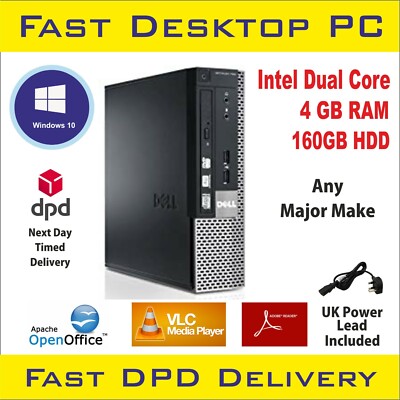 Günstiger DELL/HP/Lenovo Desktop PC Intel Dual Core 4 GB RAM 160 GB HD Win-10 Computer