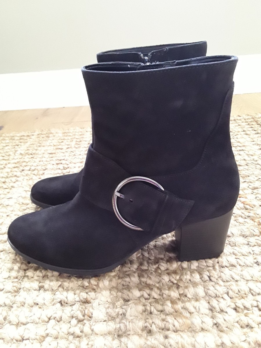 Gabor Lush Black Suede Heeled Zip Boots Comfort Fit G Size 9  display picture 2