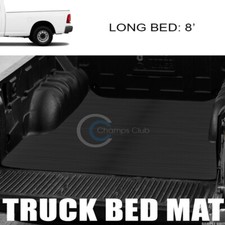 For 02-18 Dodge Ram 8 Ft Long Cab Horizontal Style Rubber Truck Bed Mat Liner V2