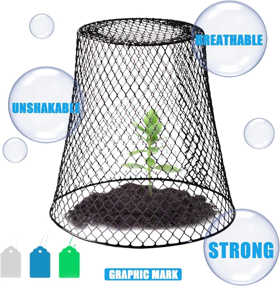 10Pack Chicken Wire Cloches Plant Cover Garden Plant Protector Cover with Labell - Image 3 of 4