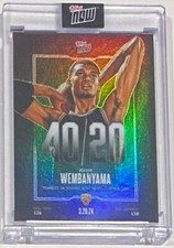 2023-24 Topps Now Victor Wembanyama ROOKIE CARD 40-PT/20-REB Spurs #VW-5 RC 🔥