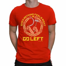 Image of Mens CCCP T-Shirt When Nothing Feels Right GO LEFT USSR Soviet Communism