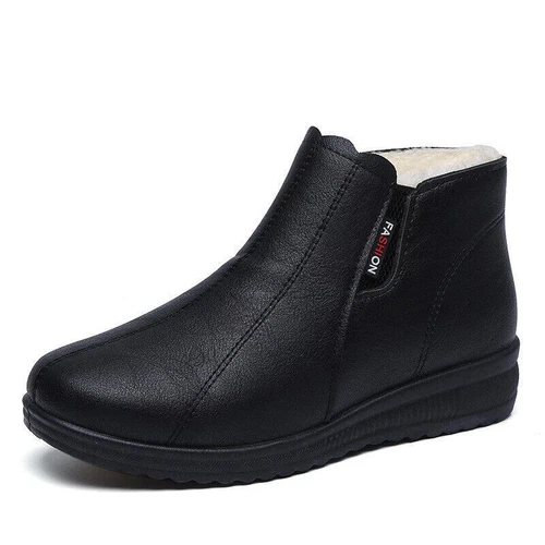 Womens Winter Comfort Warm Flat Round Toe Side Zip Solid Casual Color Boots Walk - Bild 7 von 18