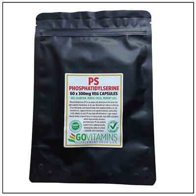 Phosphatidylserin 300mg VEG Kapseln - GESUNDHEIT DES GEHIRNS, KOGNITION UND MENTALER FOKUS