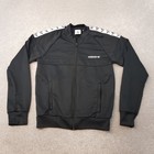 Adidas Mens Track Jacket Small Black SST Trefoil Firebird Originals Tape Logo