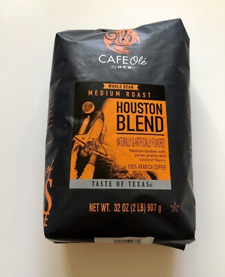 HEB 32 Oz Bag Houston Blend CAFE Ole  by H-E-B Whole Coffee Beans Medium Roast