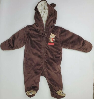 Just One You by Carters Fleece Brown Bear One Piece Zip-Up
