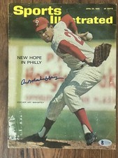 Art Mahaffey Signed 1963 Sports Illustrated Magazine Cover Phillies Beckett COA