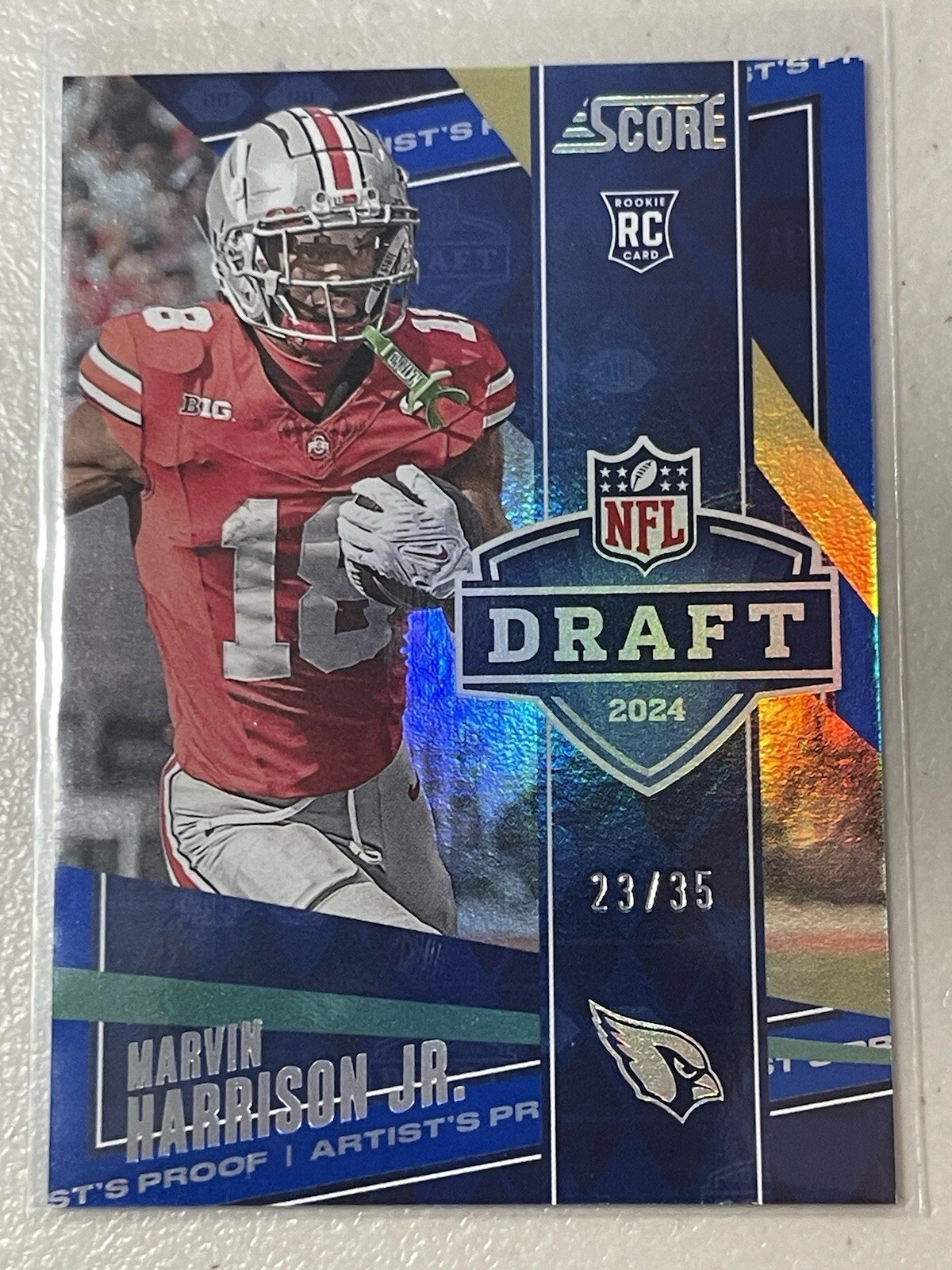 Marvin Harrison Jr. Panini Score NFL Draft #9 Artists Proof