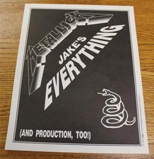 OTTO Backstage Concert Door Sign Metallica JAKE'S Wherever We May Roam Tour