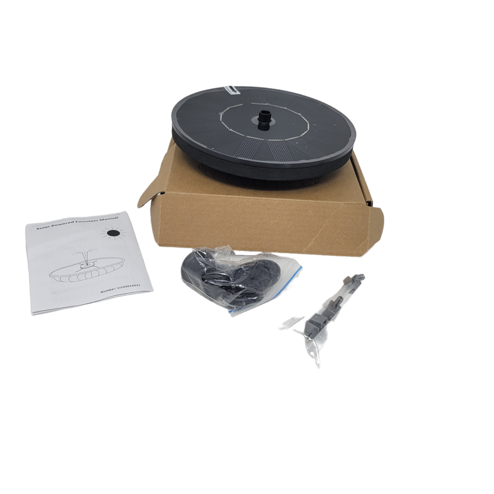 Mademax Solar Bird Powered Manual Fountain Bird Bath 1.4W 55cm Black