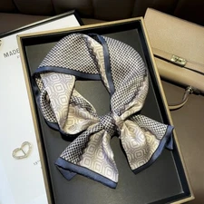 Double Side 100%  Silk Long Scarf Women Men Vintage Neckerchief Tied 150*15cm