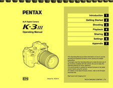 Pentax K-3 III K3 III Digital Camera OWNER'S OPERATING MANUAL