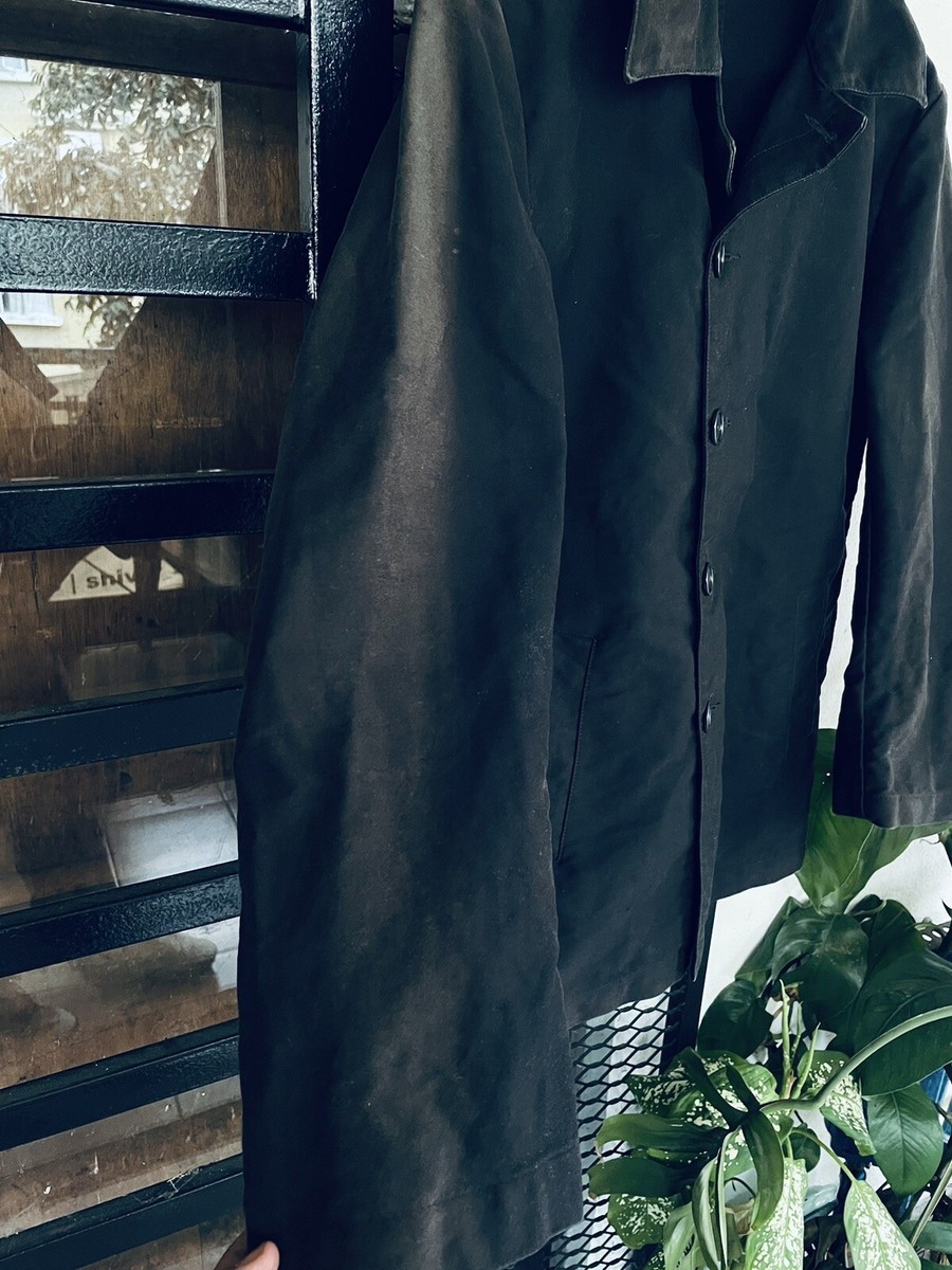 Vtg Vetra French Moleskin Workwear Work Coat Jacket Black