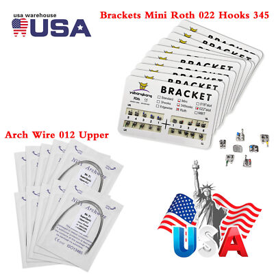 Orthodontic Dental Bracket Braces Roth/MBT Hook 3/345 / Niti Arch Wire round ws