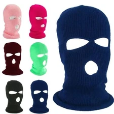 3 Hole Knitted Face Mask Winter Warm Beanie Balaclava Ski Snowboard Hat Outdoor