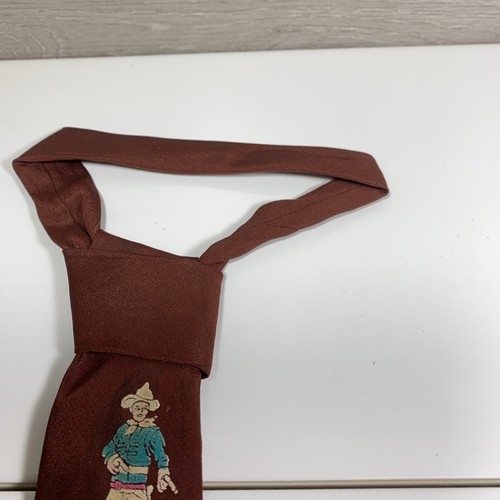 Cravate enfant/poupée vintage années 30 émission radio TOM MIX marron rouge RARE HTF - Photo 5/9
