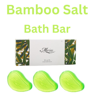 MARINE Bamboo Salt Beauty Skin Natural Soap Bath Bar - 100g x 3