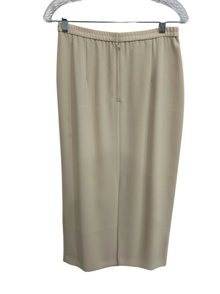 Donna Morgan Womens Beige 2 Piece Set Embellished Jacket Skirt Sizes 8 & 10 - Image 4 of 4