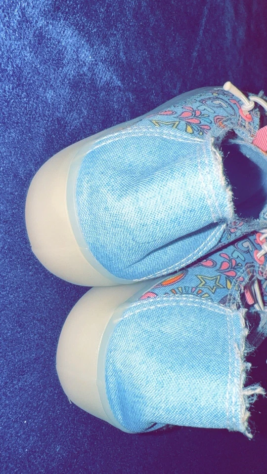 Signo de la Paz Azul y Rosa, Cupcakes, Estrellas y Corazones Miembros Marca Niñas Zapatos Foto 4 de 4