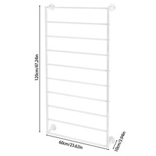 10 Tiers Iron Wall Mounted Scarf Rack Tie Display Rack Towels Storage Rack Shelf