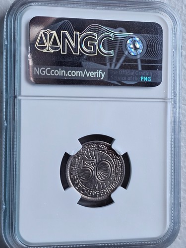 Germany 50 Pfennig 1928A NGC MS 64 - Picture 2 of 2