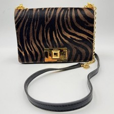 Auténtico bolso de hombro Furla Mimi mini pelo de pony cebra cadena de cuero