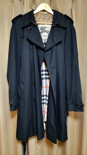 Burberry Barbari Trench Coat con Fodera Fodera a Quadri Uomo #EC AGA