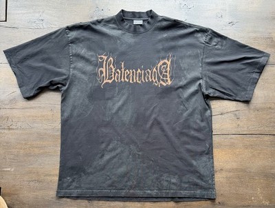 Balenciaga Heavy Metal Gothic mud show distressed t-shirt