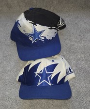 LOT OF 2 Vintage DALLAS COWBOYS Logo Athletic SPLASH SHARKTOOTH Hat football