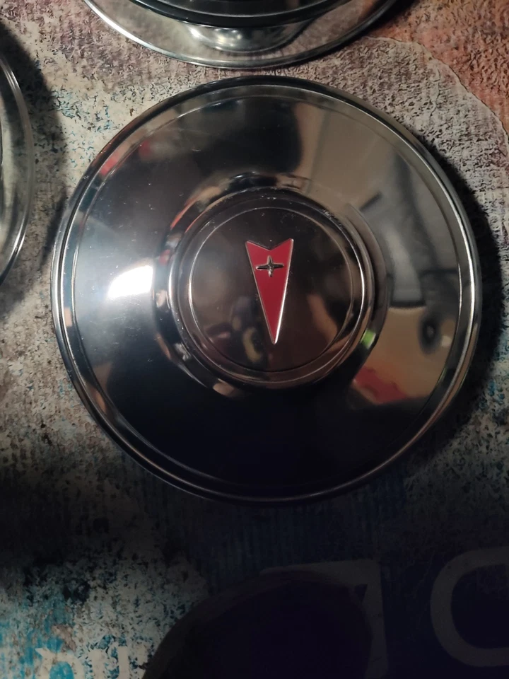 1970-1990 NOS Pontiac 10.5" Dog Dish Hubcap Wheel Cover Center Caps SET OF FOUR Foto 4 de 4