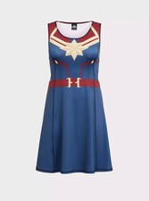 Vestido patinador Her Universe Captain Marvel para mujer talla grande 1/1X/14-16