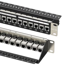 Cable Matters 180138 1U 24-Port Cat6A Shielded Ethernet Patch Panel